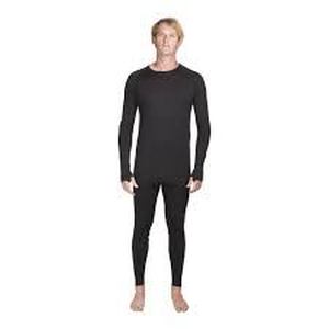 Set of Mission Ridge Mens Premium Thermal Top & Bottom-Black-Large