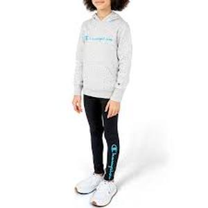 Champion Girls 2 Piece Heavyweight Pullover Hoodie & Legging Active Set Size 45-Grey
