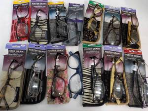 14 pair Foster Grant Reading Glasse...