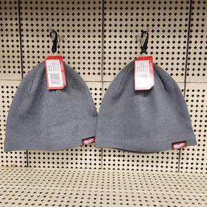 Lot Of Two Gray New Milwaukee Knit Caps Hats
