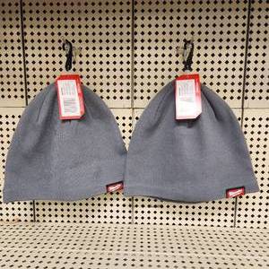Lot Of Two Gray New Milwaukee Knit Caps Hats