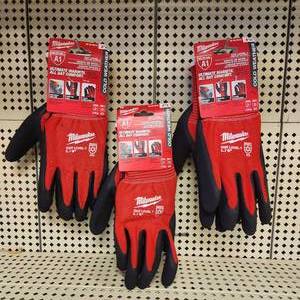 Lot Of Three New Milwaukee Work Gloves Cut Level 1 Winter Dipped
