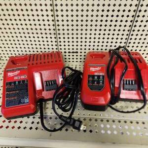 Lot Of Two Milwaukee M12 M18 Battery Charger Tested Work