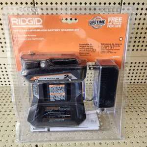 New Ridged 18V 2.0 Lithium-Ion Battery Starter Kit Extended Runtime Compact And Lightweight
