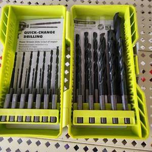 Ryobi 25 PC Black Oxide Hex Shank Drill Bits Open Box CLASP BROKEN  Great Condition