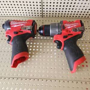 Lot Of Two Milwaukee Tools DrillDriver 3404-20 And Impact Driver 3453-20 12V Tested Work