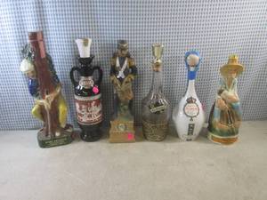 lot 11 image: (A-3) 6 Vintage Liquor Decanters...