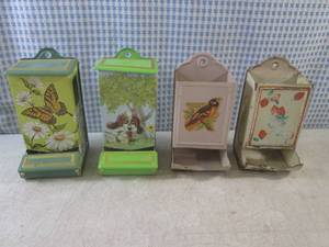 lot 86 image: (BSB) 4 Vintage Tin Matchbook Holde...
