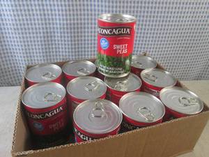 lot 190 image: (B-1) 12 Cans of Sweet Peas 14.8oz ...