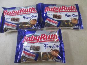 lot 209 image: (B-1) 3 Bags of Fun Size Baby Ruth ...