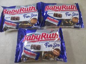 lot 210 image: (B-1) 3 Bags of Fun Size Baby Ruth ...