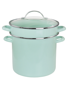 Martha Stewart 8-Qt. Enameled Steel Dual Stockpot and Steamer Set