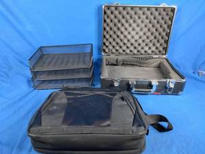Laptop bag, Hard Sided Case and Rolodex Nestable Mesh Stacking Side Load Letter Tray, Wire, Black