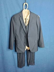 Paisley London Boys Navy Wedding Suit, Pants, Shirt Size 10, and Tie- Monaco, Suit and Pants Size 14