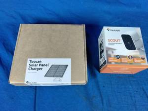 New Toucan Scout Wi-Fi Wireless Battery-Powered Outdoor Security Camera with Solar Panel