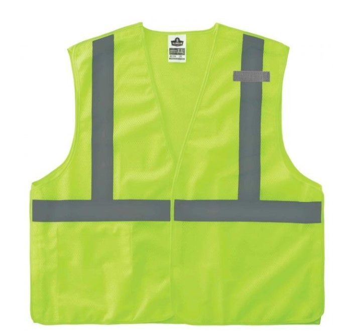 lot 821 image: NEW GloWear 8215BA Breakaway Mesh Hi-Vis Safety Vest - Type R, Class 2, Economy - Lime 2XL3XL