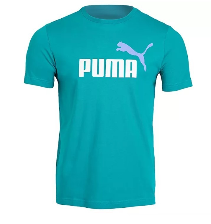 lot 229 image: NEW Puma Mens Essential Logo Tee - Aqua - LARGE
