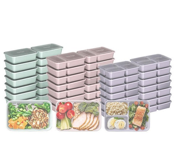 lot 234 image: NEW Bentgo 90 Piece Meal Prep Set - Floral Pastels