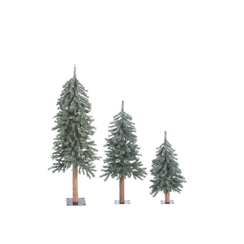 lot 201 image: Vickerman 2 3 4 Natural Bark Alpine Artificial Christmas Tree Set with 633 PVC Tips - B907305