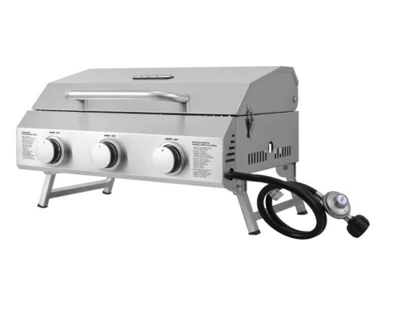 lot 81 image: NEW NXR 3 Burner Portable Gas Grill - Stainless Steel