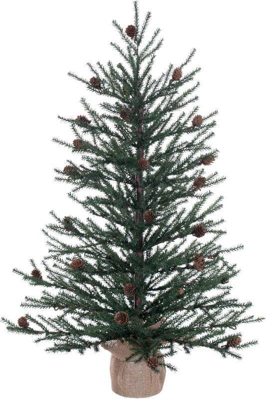 lot 170 image: Vickerman 30 Caramel Pine Artificial Christmas Tree Unlit- Featuring 684 PVC Tips - Pine Cone Accented - Decorative Burlap Base B803923