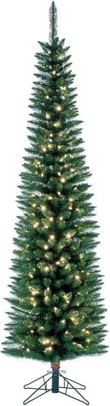 lot 196 image: Vickerman 6.5 Durham Pole Pine Artificial Christmas Tree, 200 Warm White LED Dura-lit Lights - 390 PVC Tips - A103666LED