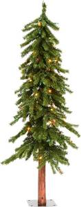 lot 195 image: Vickerman 4 Natural Alpine Artificial Christmas Tree, Multi-Colored Incandescent Lights - A805142