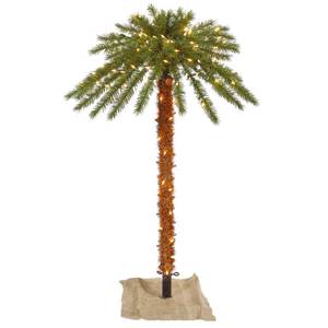 lot 198 image: Vickerman 4 Outdoor Palm Artificial Tree with 150 Clear Lights