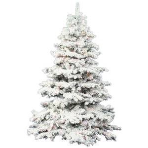lot 206 image: Vickerman 5.5 Flocked Alaskan Pine Artificial Christmas Tree, Clear Dura-Lit lights - A806356