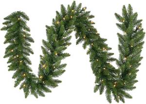 lot 209 image: Vickerman 50x 12 Pre-Lit Camdon Fir Artificial Christmas IndoorOutdoor Garland with 400 Warm White LED Lights and 1332 PVC Tips