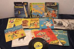 lot 181 image: Collection of Vintage Childrens Records and Storybooks - Disney and More