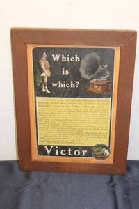 lot 192 image: Framed Vintage Victor Talking Machine Company Advertising Sign