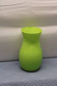 lot 204 image: Vintage Green Glass Vase with Unique Shape