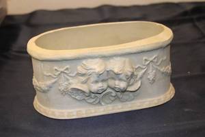 lot 214 image: Vintage Cherub Embossed Planter Vase