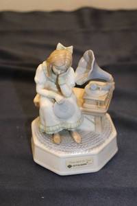 lot 218 image: Otagiri Porcelain Figurine Those Were the Days with Girl and Gramophone