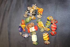 lot 226 image: Colorful Handcrafted Glass Candy Collection - Set of 20