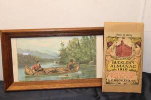 lot 232 image: Bucklens Almanac 1910 with Framed Artwork