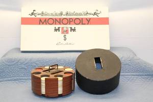 lot 269 image: Vintage 1935 Monopoly Board Game with Wooden Chip Holder