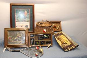 lot 273 image: Fishing Themed Art and Vintage Lure Collection