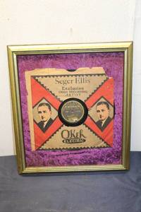 lot 305 image: Framed Seger Ellis Okeh Recording Artist Vintage Record