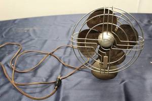 lot 310 image: Vintage J.A. Frost Desk Fan with Three Blades