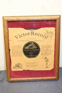 lot 319 image: Framed Vintage Victor Talking Machine Record with Original Label - Down in the Old Cherry Orchard