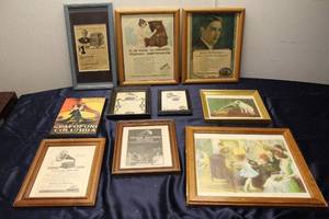 lot 321 image: Collection of Vintage Framed Victor Talking Machine Advertisements and Art