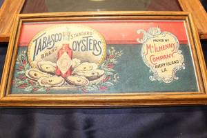 lot 336 image: Framed Tabasco Brand Oysters Vintage Advertisement
