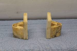 lot 343 image: Pair of Vintage Marble Bookends with Elegant Design