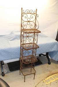 lot 365 image: Vintage Metal Decorative Shelf with Scroll Design
