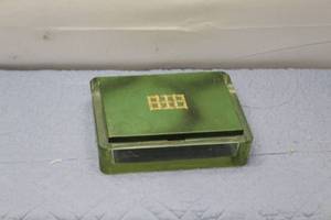 lot 378 image: Vintage Green and Clear Glass Ashtray Set