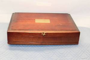 lot 387 image: Antique Silver Plated Flatware Set with Wooden Box