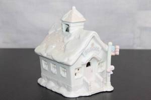 lot 66 image: Ceramic Schoolhouse Figurine with Light-up Function