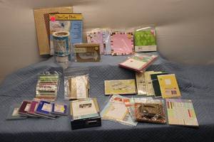 lot 76 image: Assorted Craft Supplies Lot - Cards, Album, Stickers, and More